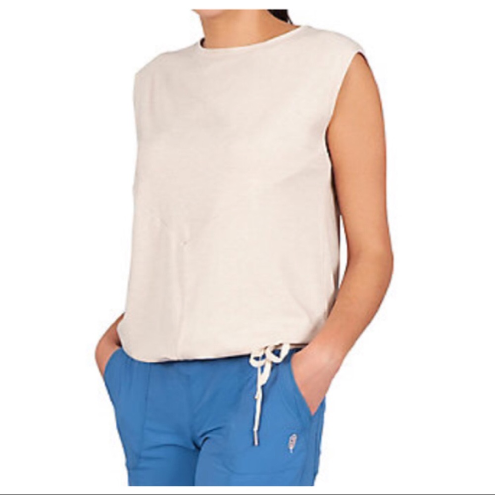 Indygena Goma Cinch Top Size XL Heather Tan Activewear Casual